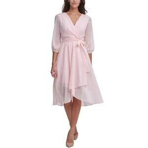 Tommy Hilfiger Glitter-Dot Puff-Sleeve Midi Dress